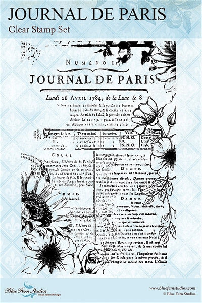 NOW SHIPPING - Blue Fern Studio - Life's Vignettes - Journal de Paris Stamp - By Jen Bishop