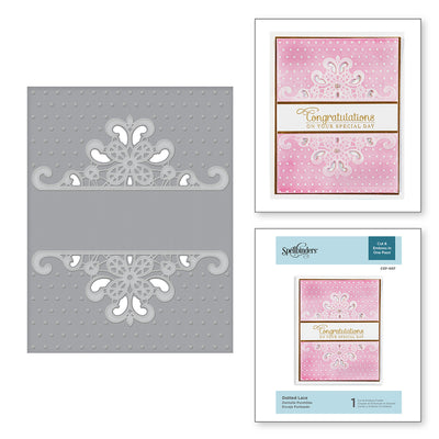 Spellbinders  DOTTED LACE CUT AND EMBOSS FOLDER *