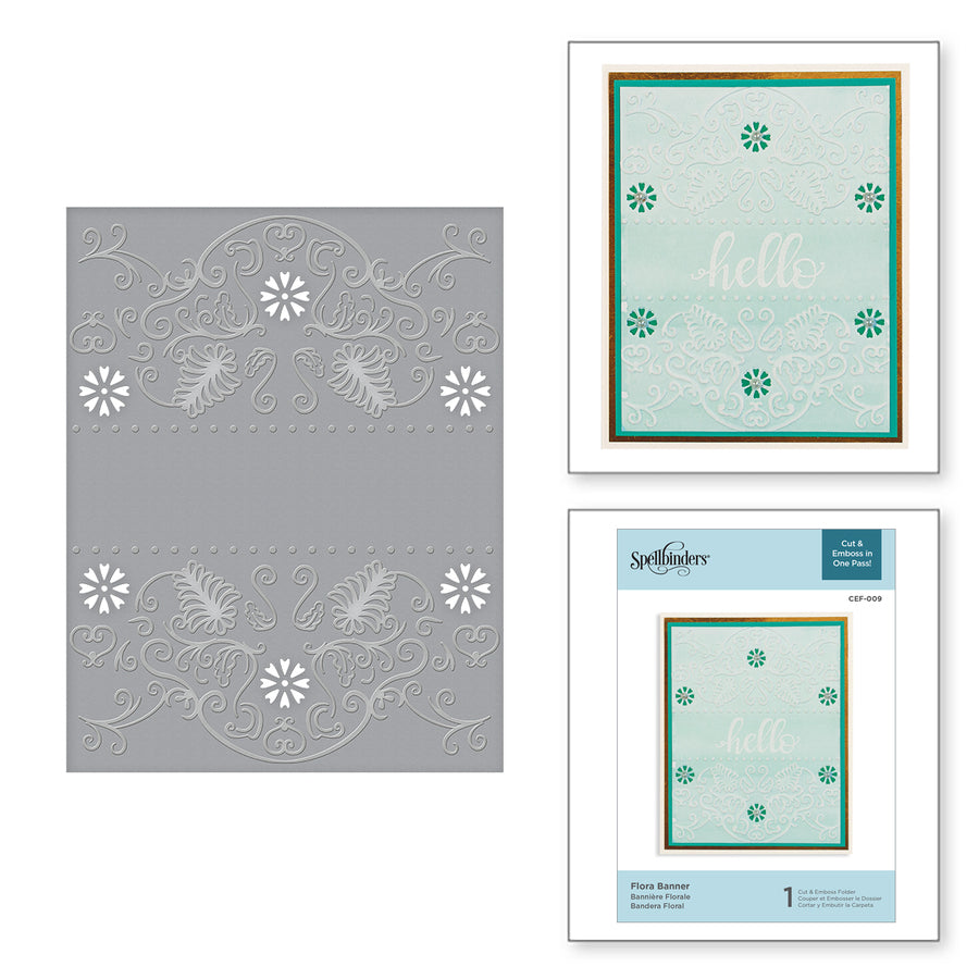 Spellbinders FLORA BANNER CUT AND EMBOSS FOLDER *