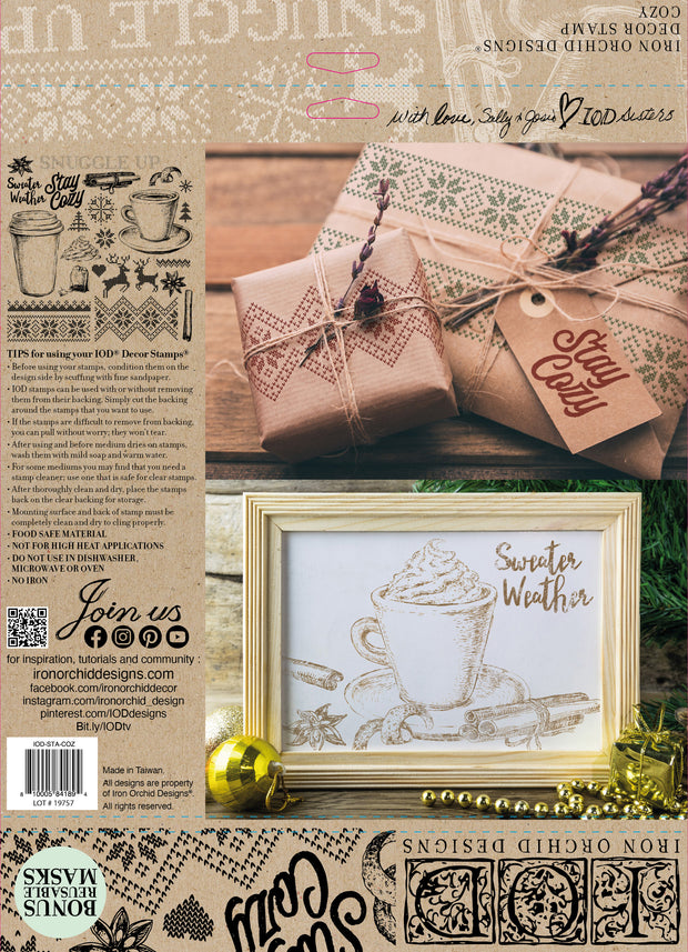 NEW! Iron Orchid  Décor Stamp Set - 12x12 - Cozy - LIMITED EDITION