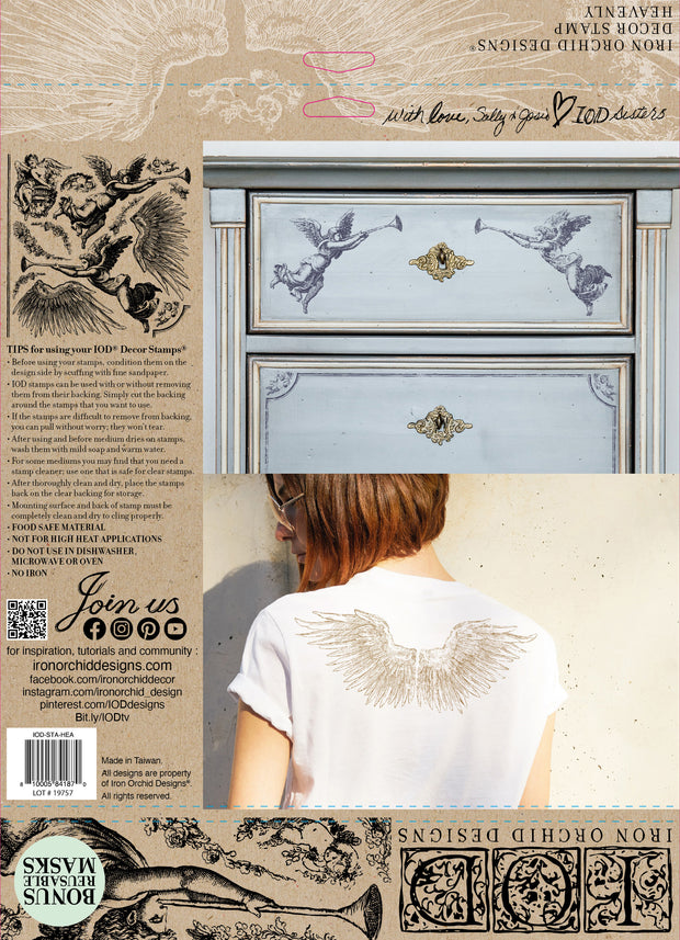 NEW! Iron Orchid  Décor Stamp Set - 12x12 - Heavenly - LIMITED EDITION- PRE-ORDER 09-15-22