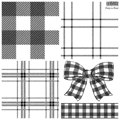 NEW! Iron Orchid  Décor Stamp Set - 12x12 - Pretty in Plaid - LIMITED EDITION