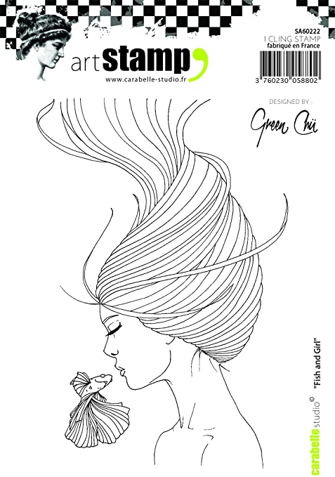 Carabelle Cling Stamp - Fish and Girl *