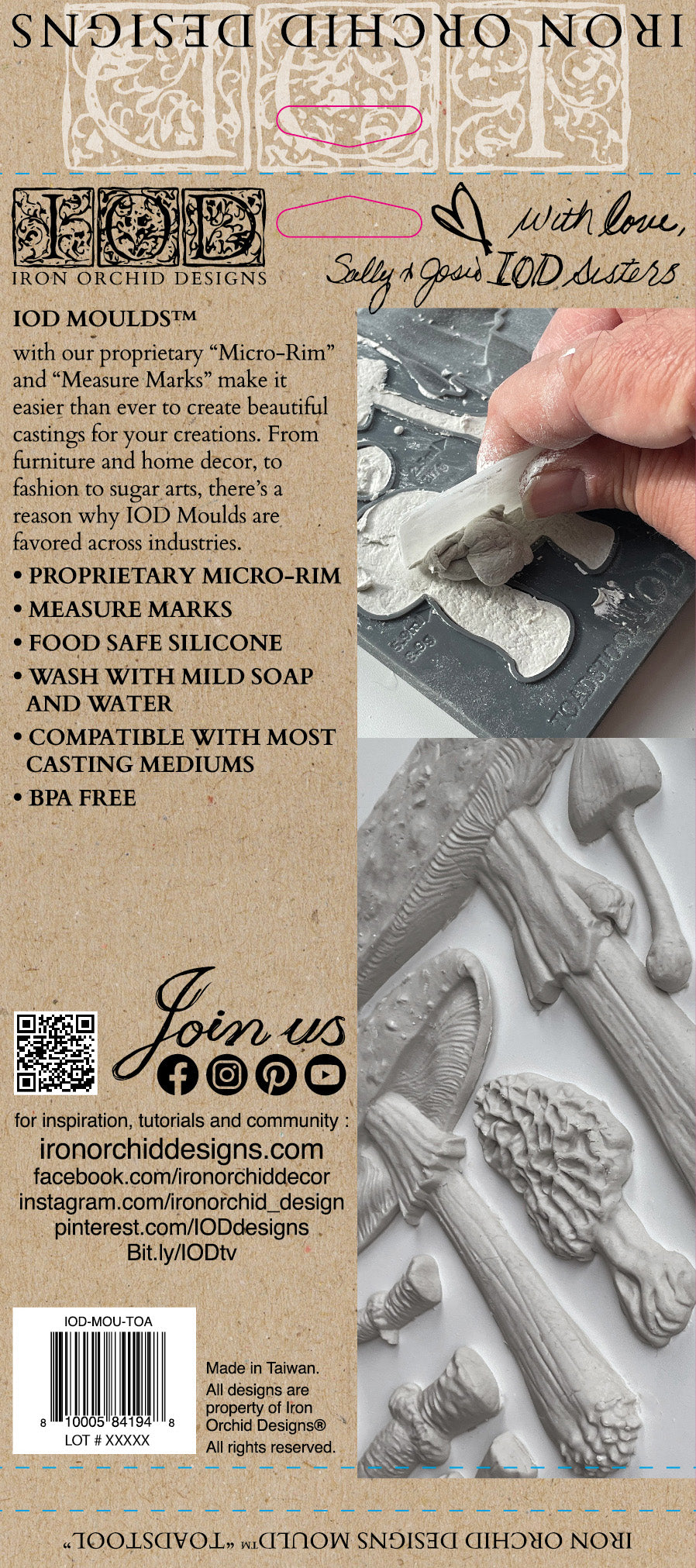 NEW! Decor Mould by IOD - Iron Orchid Designs - Toadstools