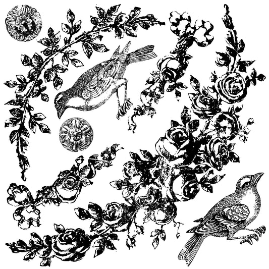 Iron Orchid  Décor Stamp Set - 12x12 - Floral Swags