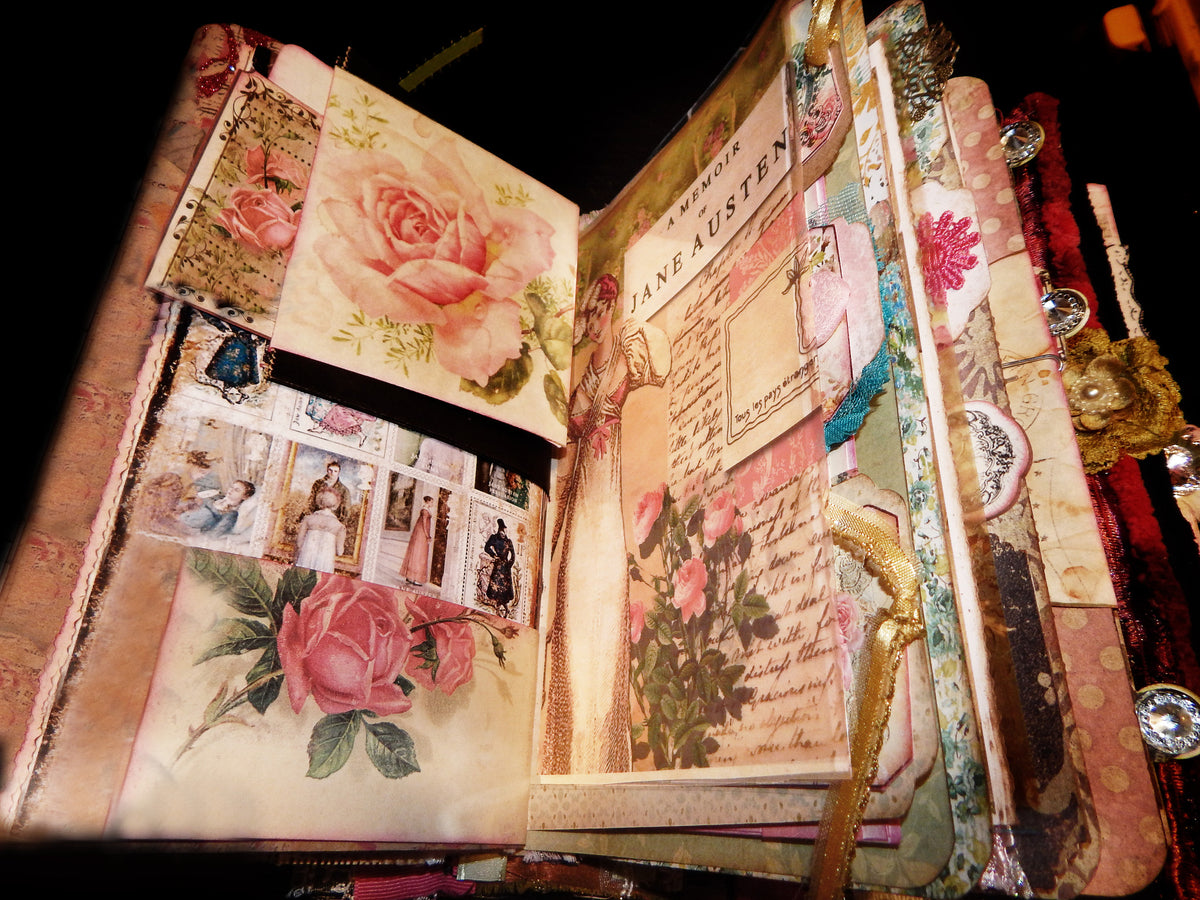 Hand-Stitched Jane Austen Mixed Media Book/Journal - HUGE!