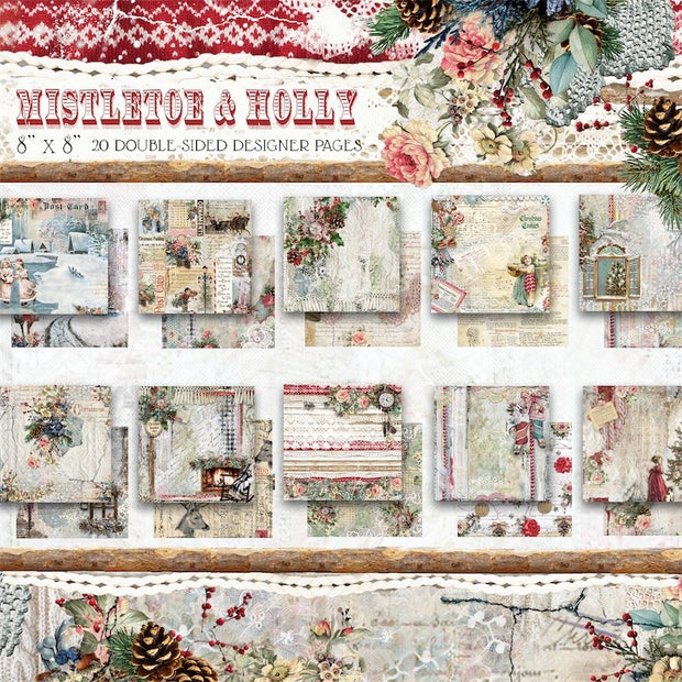 Mistletoe & Holly - 8x8 Paper Pack - NOW SHIPPING!