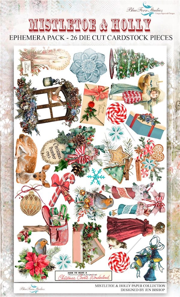 Blue Fern Studio - Mistletoe & Holly Ephemera - Jen Bishop