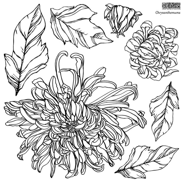 Iron Orchid  Décor Stamp Set - 12x12 - Chrysanthemum