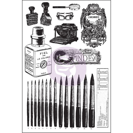 Prima Cling Mount Stamp - The Archivist - Stamp Set