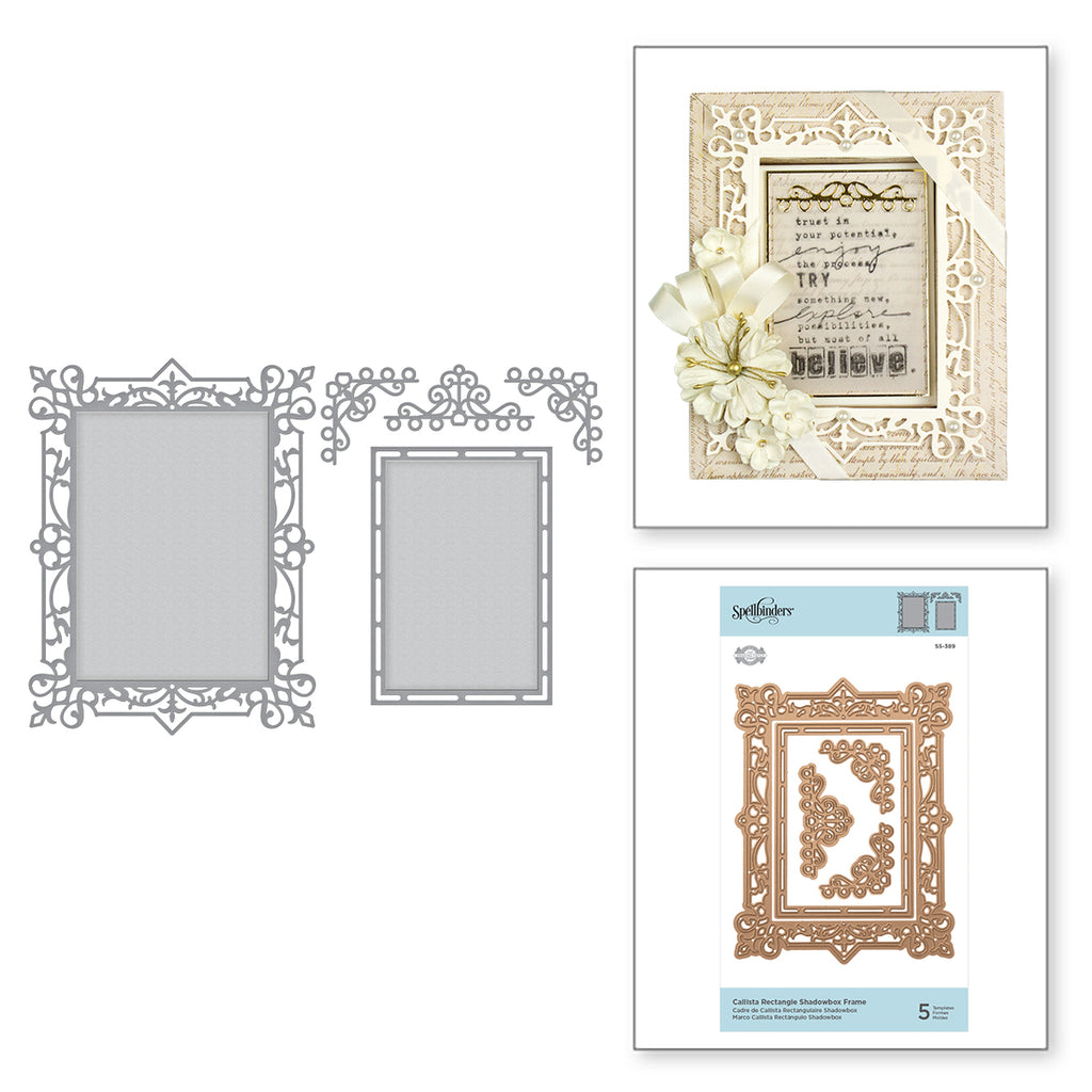 Callista Rectangle Shadowbox Frame Etched Dies Shadowbox by Becca Feeken