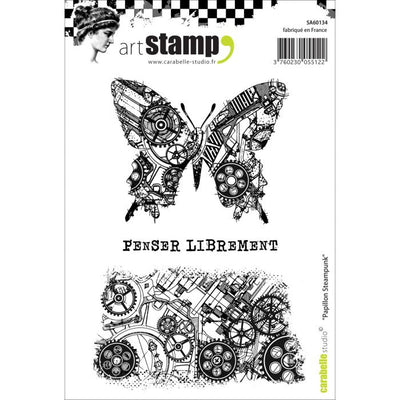 Carabelle Studio - "Cling Stamp A6 - Papillon Steampunk" *