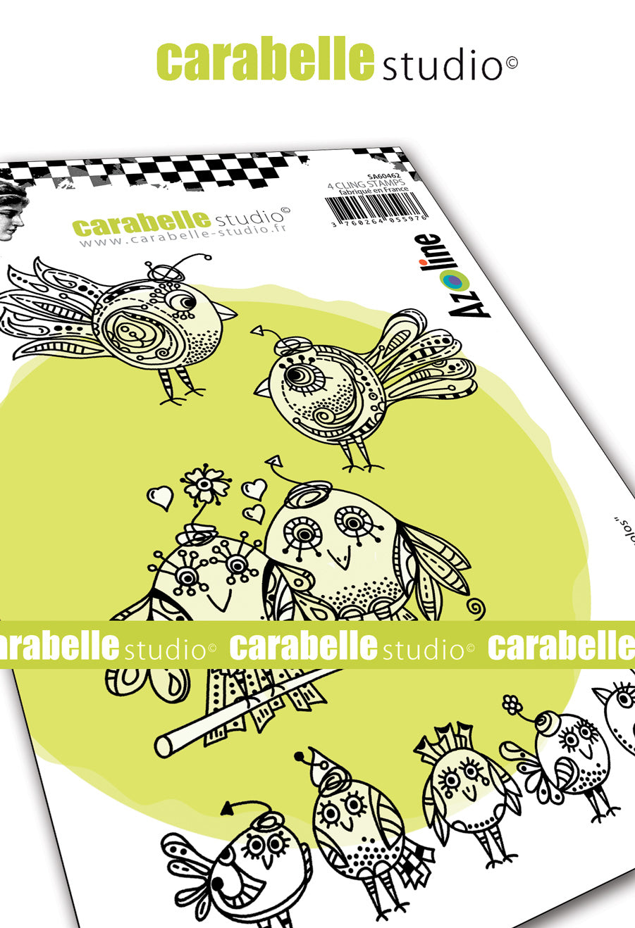 Carabelle Studio - "Cling Stamp A6 : "Funny Zoziaux" by Azoline *
