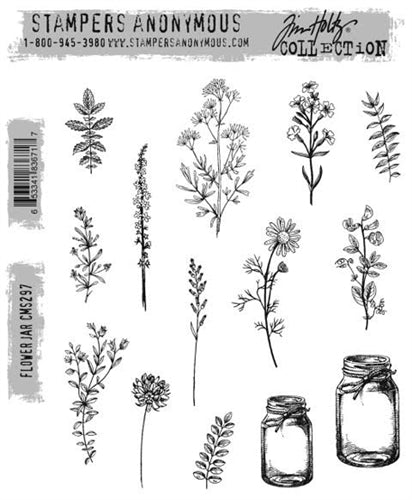 STAMPERS ANONYMOUS - Tim Holtz Cling Stamps - Flower Jar