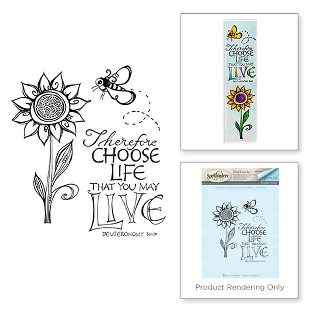 Spellbinders - Choose Life - Cling Stamp Set *