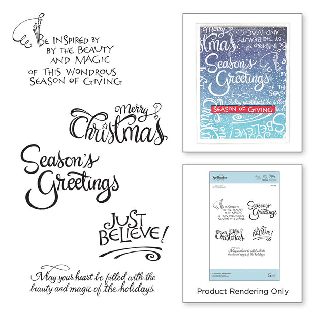 Spellbinders - CHRISTMAS SENTIMENTS STAMPS ZENSPIRED HOLIDAYS BY JOANNE FINK *