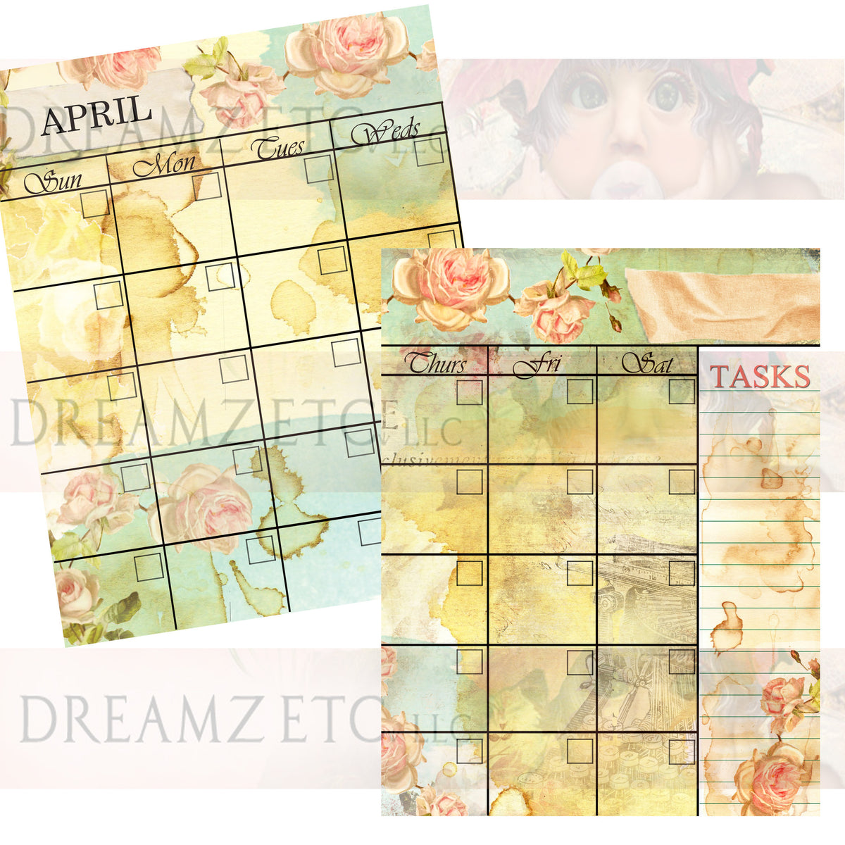 Floral Dreamz Planner Monthly Calendars