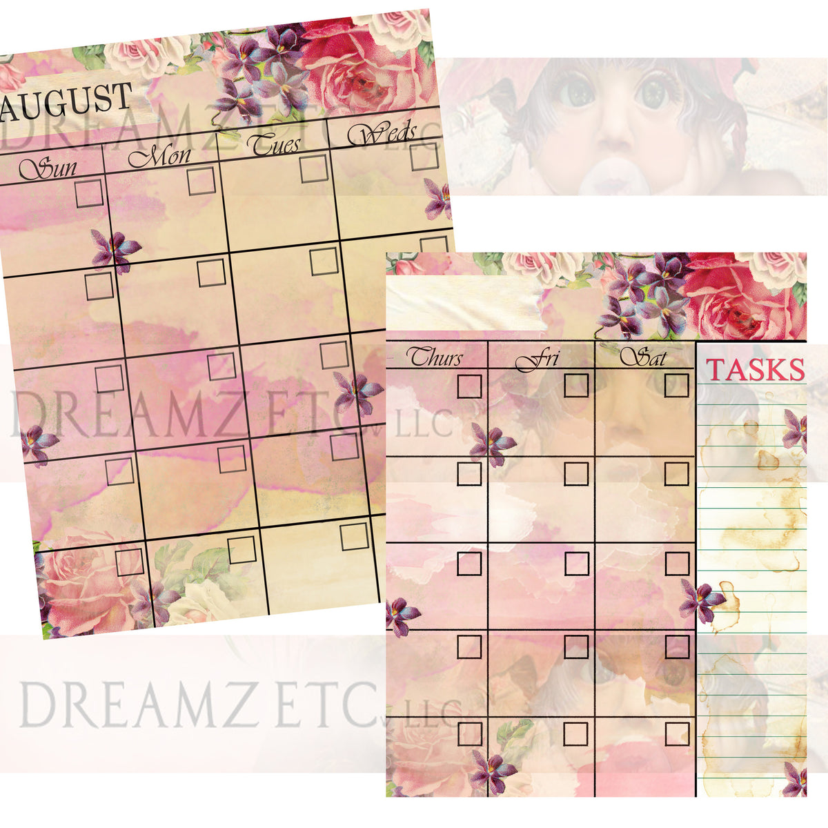 Floral Dreamz Planner Monthly Calendars