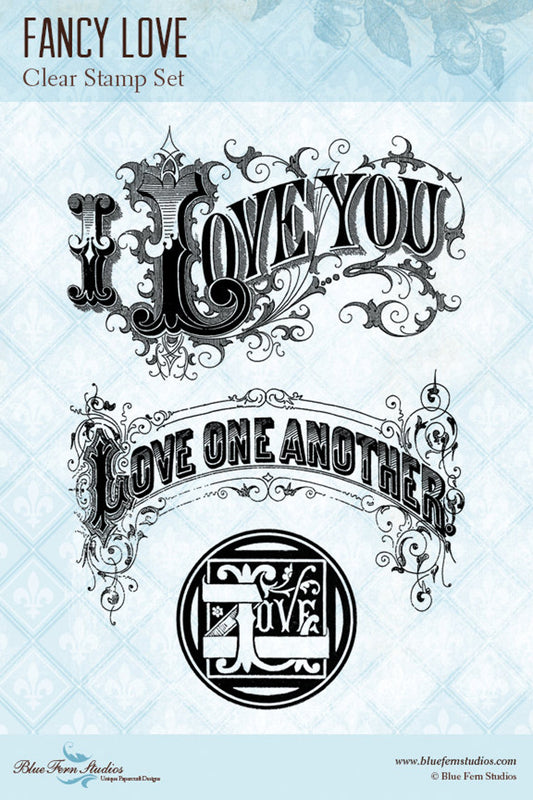 Blue Fern Stamp - Fancy Love