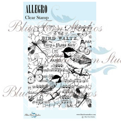 Blue Fern Stamp - Bird Waltz Collection - Allegro *