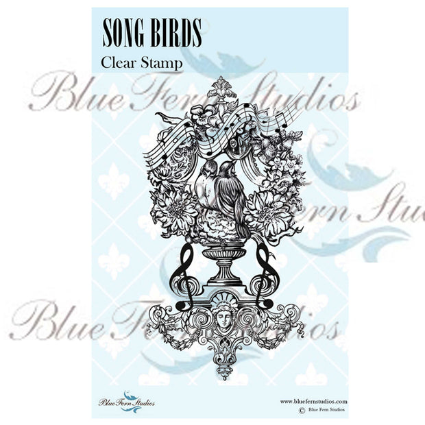 Blue Fern Stamp - Song Birds - Bird Waltz Collection - NEW *