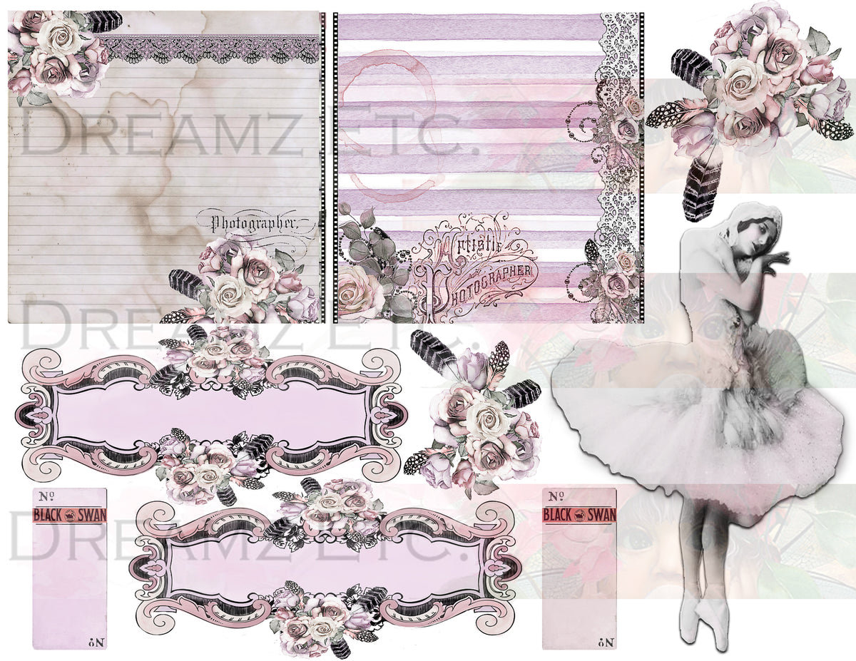 Black Swan - Digital Journal Kit - Bundle Pack