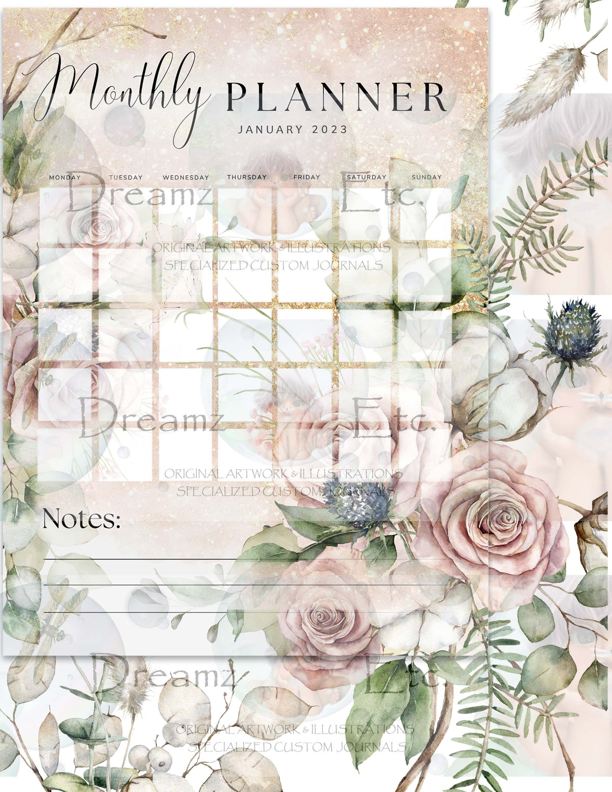 Love Blossoms Monthly Planner 2023 - Digital Collection