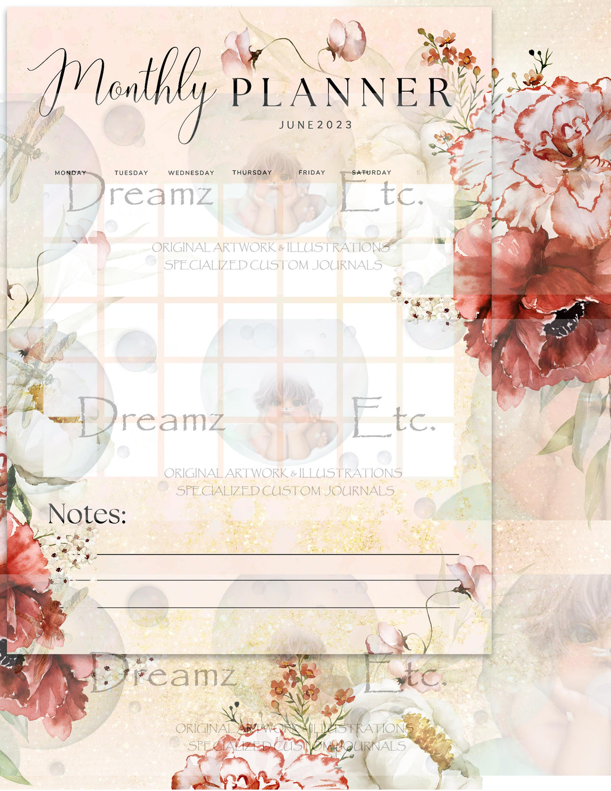 Love Blossoms Monthly Planner 2023 - Digital Collection
