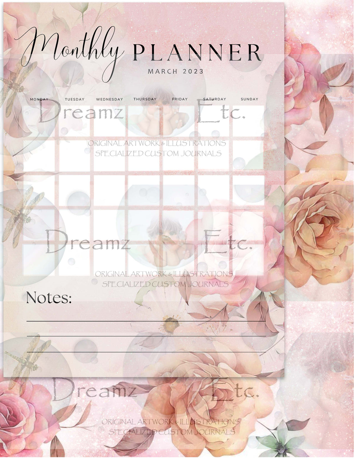 Love Blossoms Monthly Planner 2023 - Digital Collection