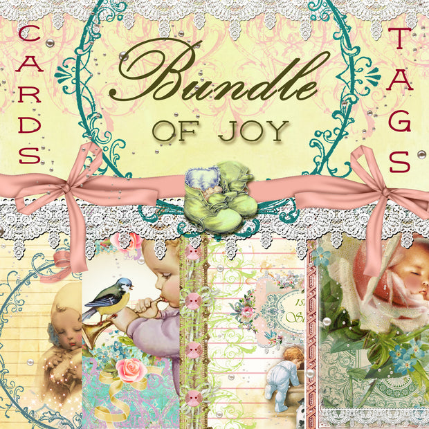 Bundle of Joy Digital Paper Collection - Tags & Journal Cards