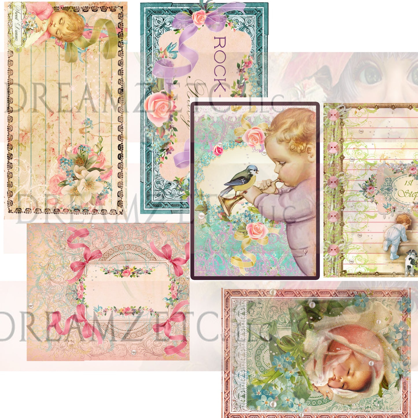 Bundle of Joy Digital Paper Collection - Tags & Journal Cards
