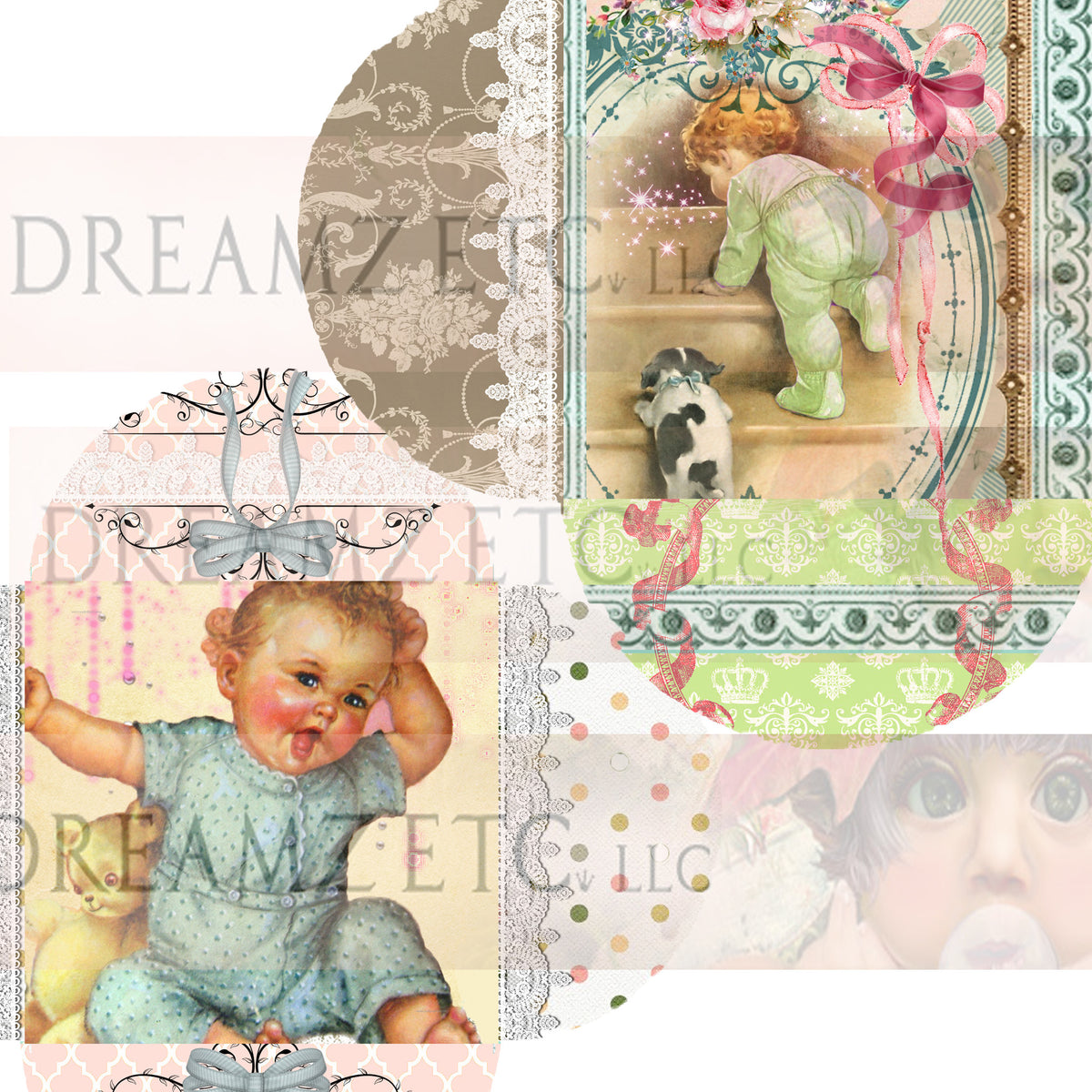 Bundle of Joy Digital Paper Collection - Digital Envelopes & Journal Cards