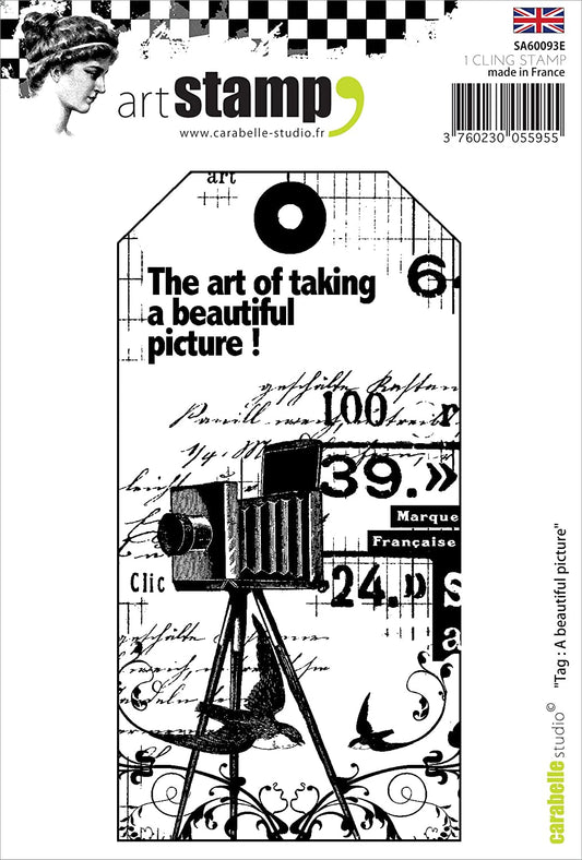 Carabelle Studio Cling Stamp - A Beautiful Picture Tag - A6 *
