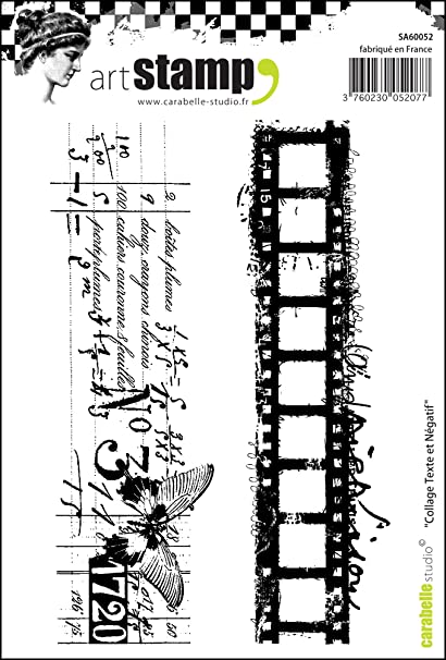Carabelle Studio - Cling Stamp A6 - "Collage Texte et Negatif"  *