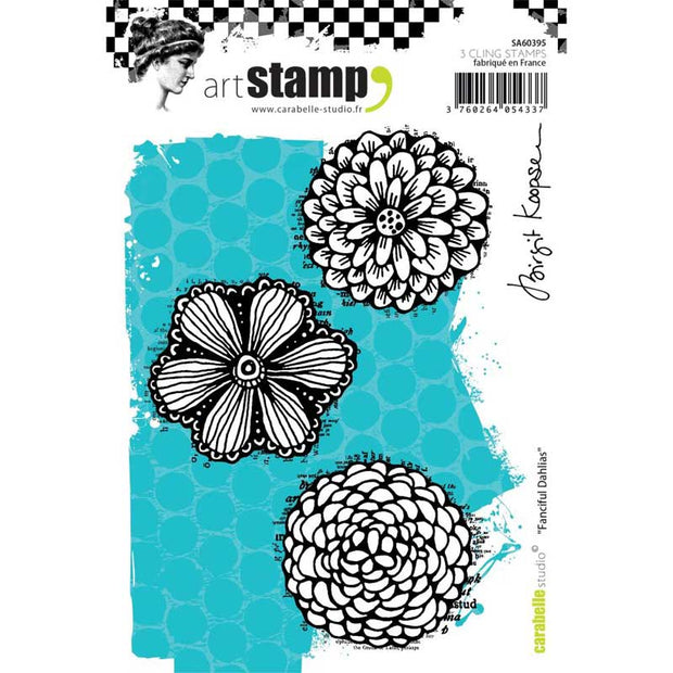 Carabelle Studio - "Cling Stamp A6 - Fanciful Dahlias" by Birgit Koopsen *