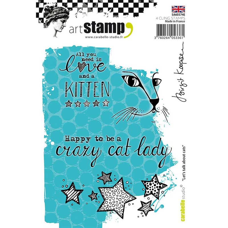 Carabelle Studio - "Cling Stamp A6 : "Lets Talk About Cats" by Birgit Koopsen *