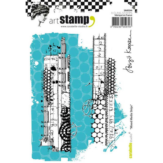 Carabelle Studio - "Cling Stamp A6 : "Mixed Media Strips" by Birgit Koopsen *