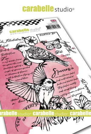 Carabelle Studio - "Cling Stamp A6 : "Field Bird #1" by Jen Bishop *