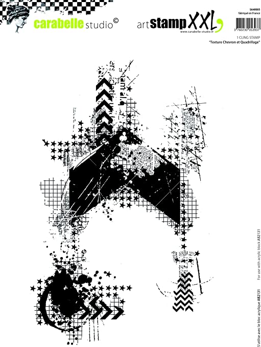 Carabelle Studio Cling Stamp XXL A4 - "Texture Chevron et Quadrillage" by Birgit Koopsen