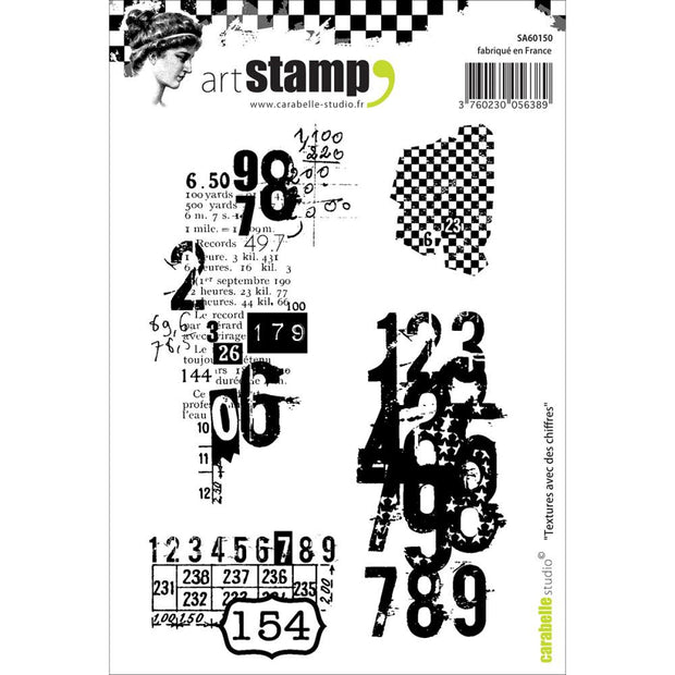 Carabelle Studio Cling Stamp A6 - "Textures with Numbers"
