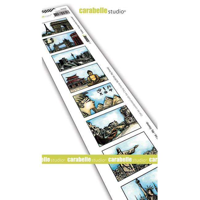 Carabelle Studio Cling Stamp Edge 2"X11.5" - "Voyage Autour Du Monde" *