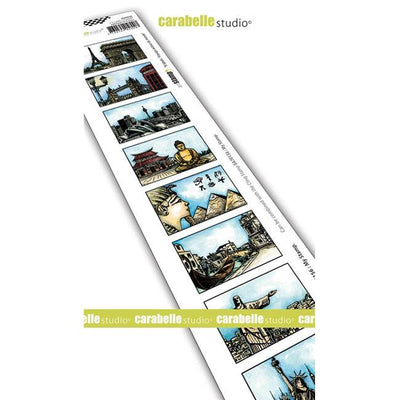 Carabelle Studio Cling Stamp Edge 2"X11.5" - "Voyage Autour Du Monde" *