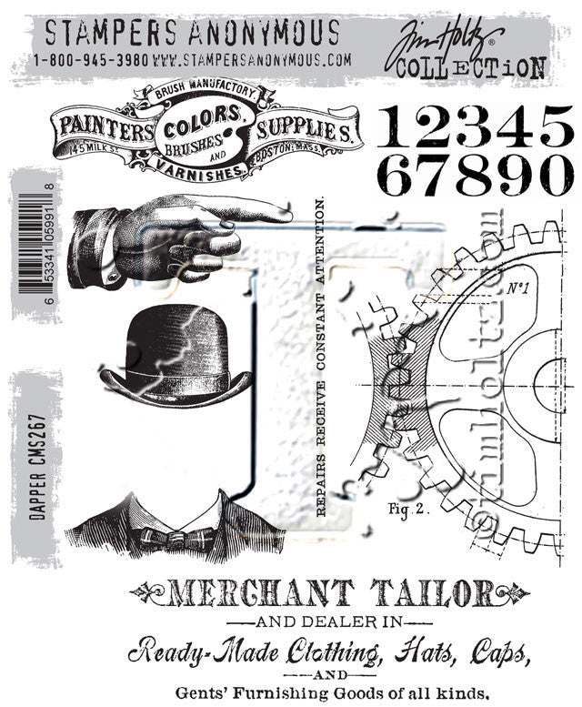 Tim Holtz Dapper Stamp Set | Dreamz Etc