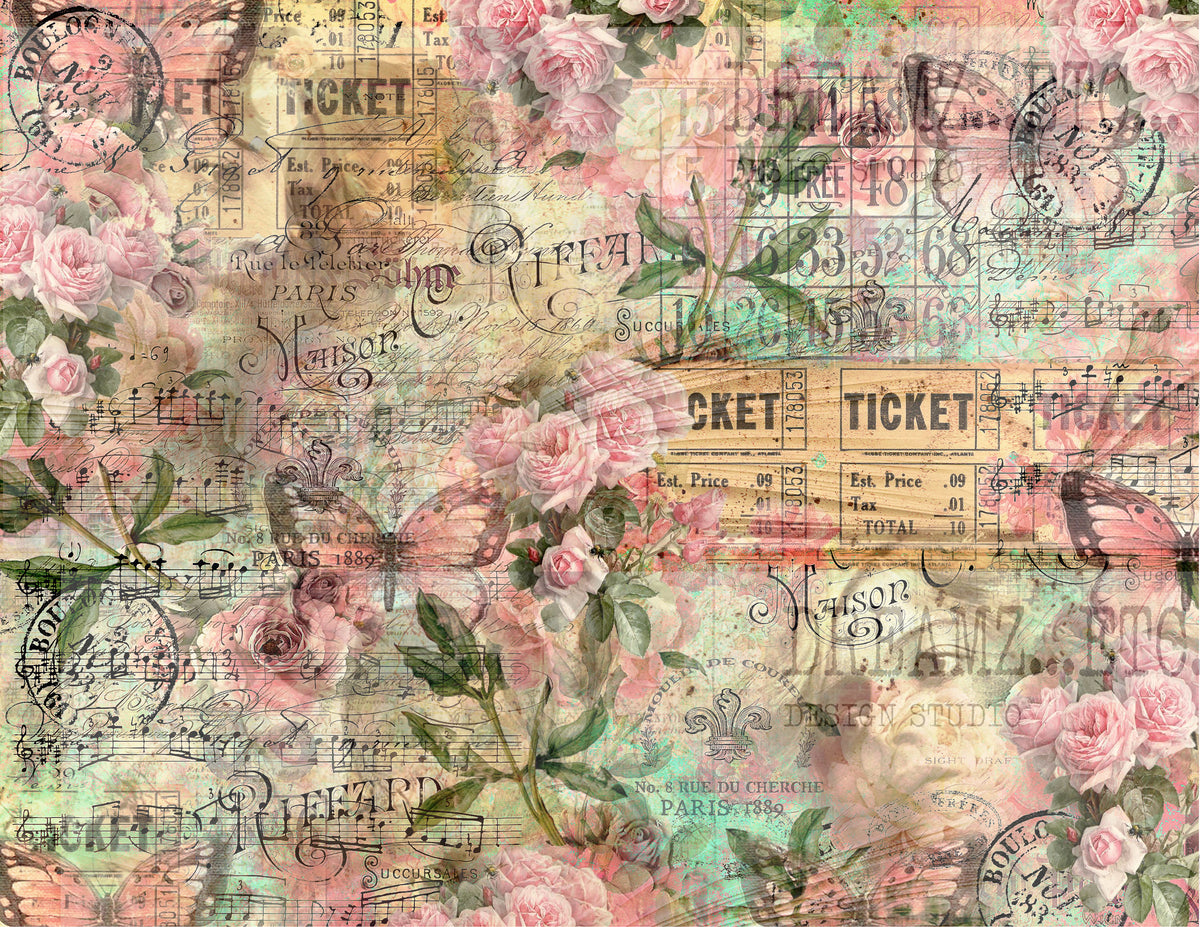 Collaged Rose - Digital Journal Kit - Bundle Pack