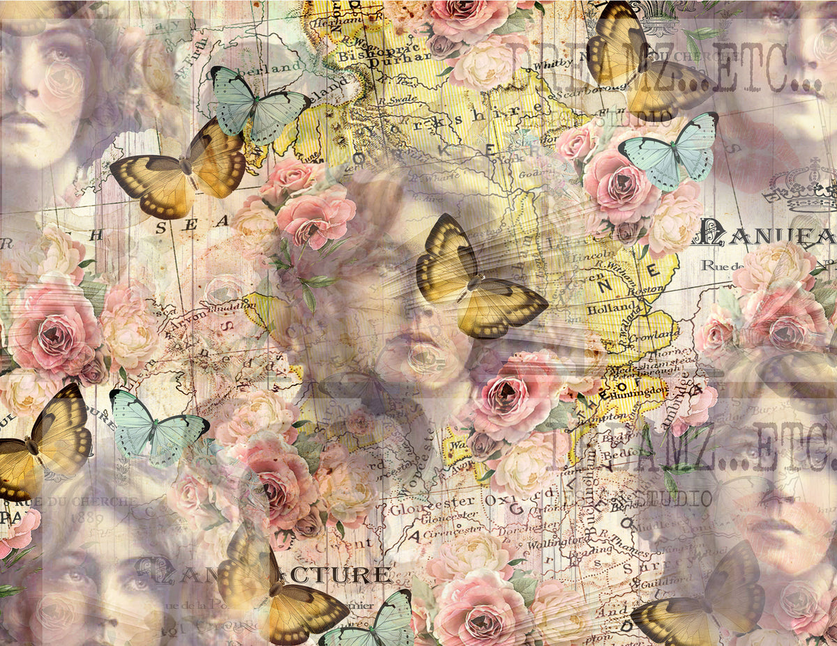 Collaged Rose - Digital Journal Kit - Bundle Pack
