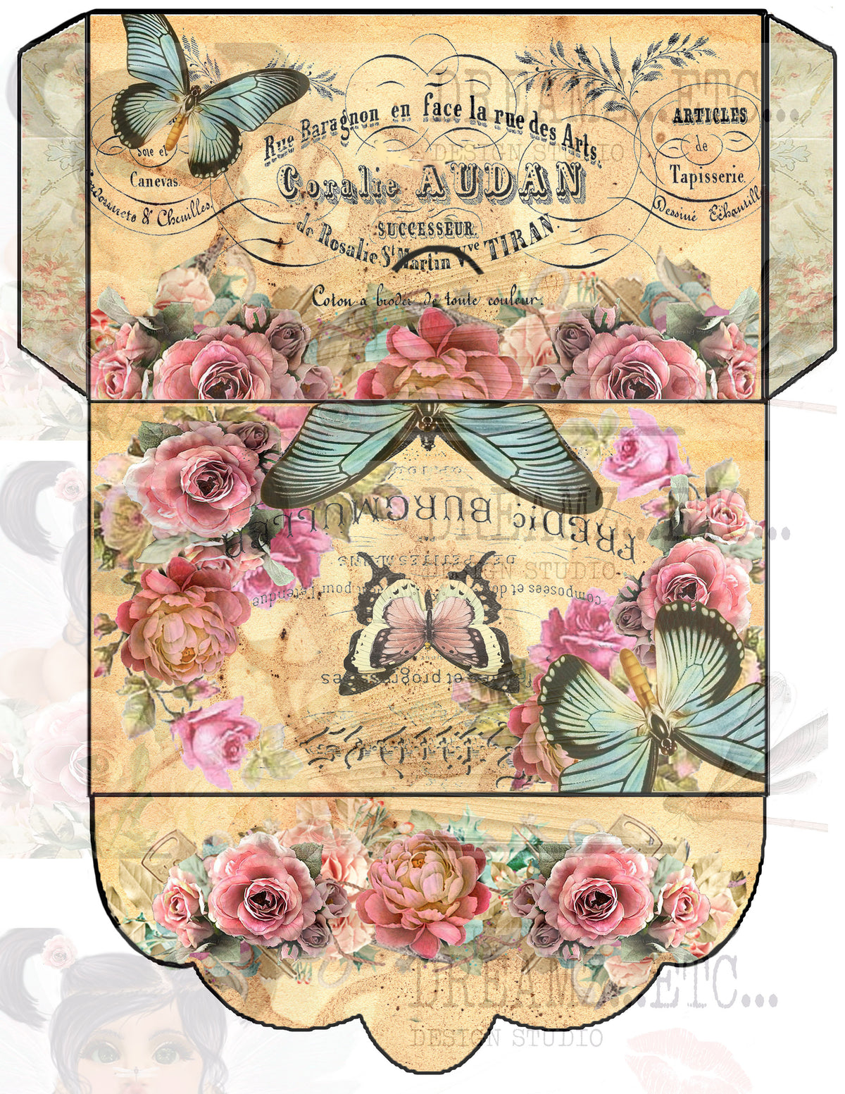 Collaged Rose - Digital Journal Kit - Bundle Pack