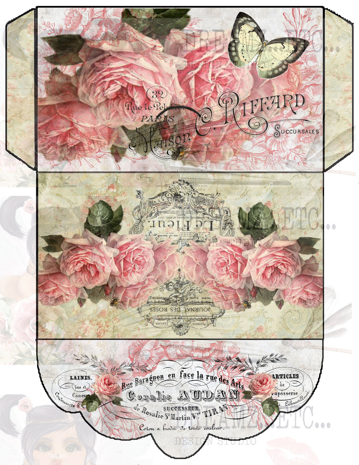 Collaged Rose - Digital Journal Kit - Bundle Pack