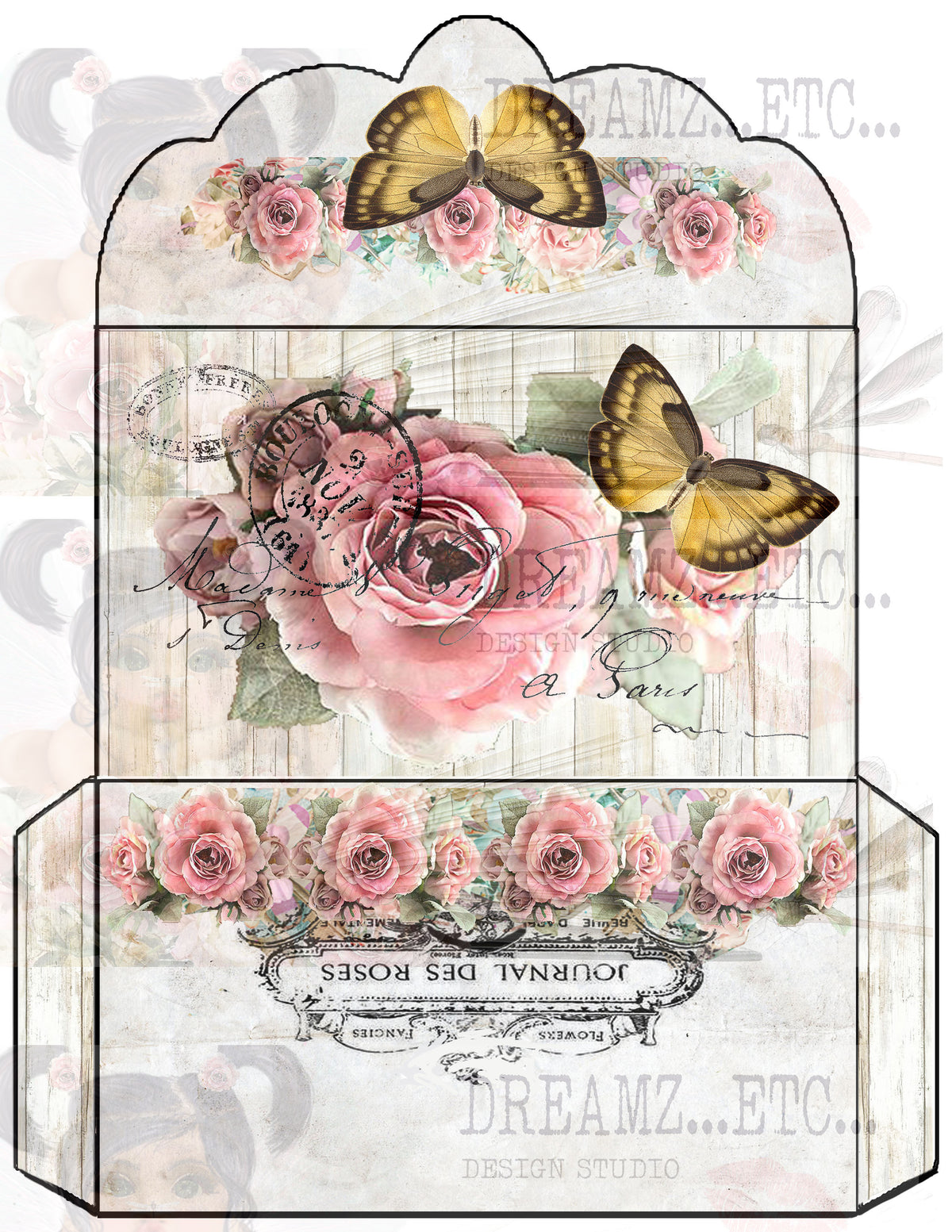 Collaged Rose - Digital Journal Kit - Bundle Pack