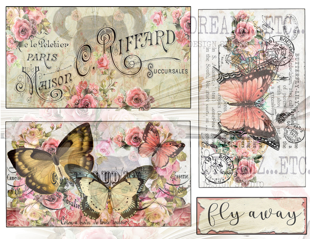 Collaged Rose - Digital Journal Kit - Bundle Pack
