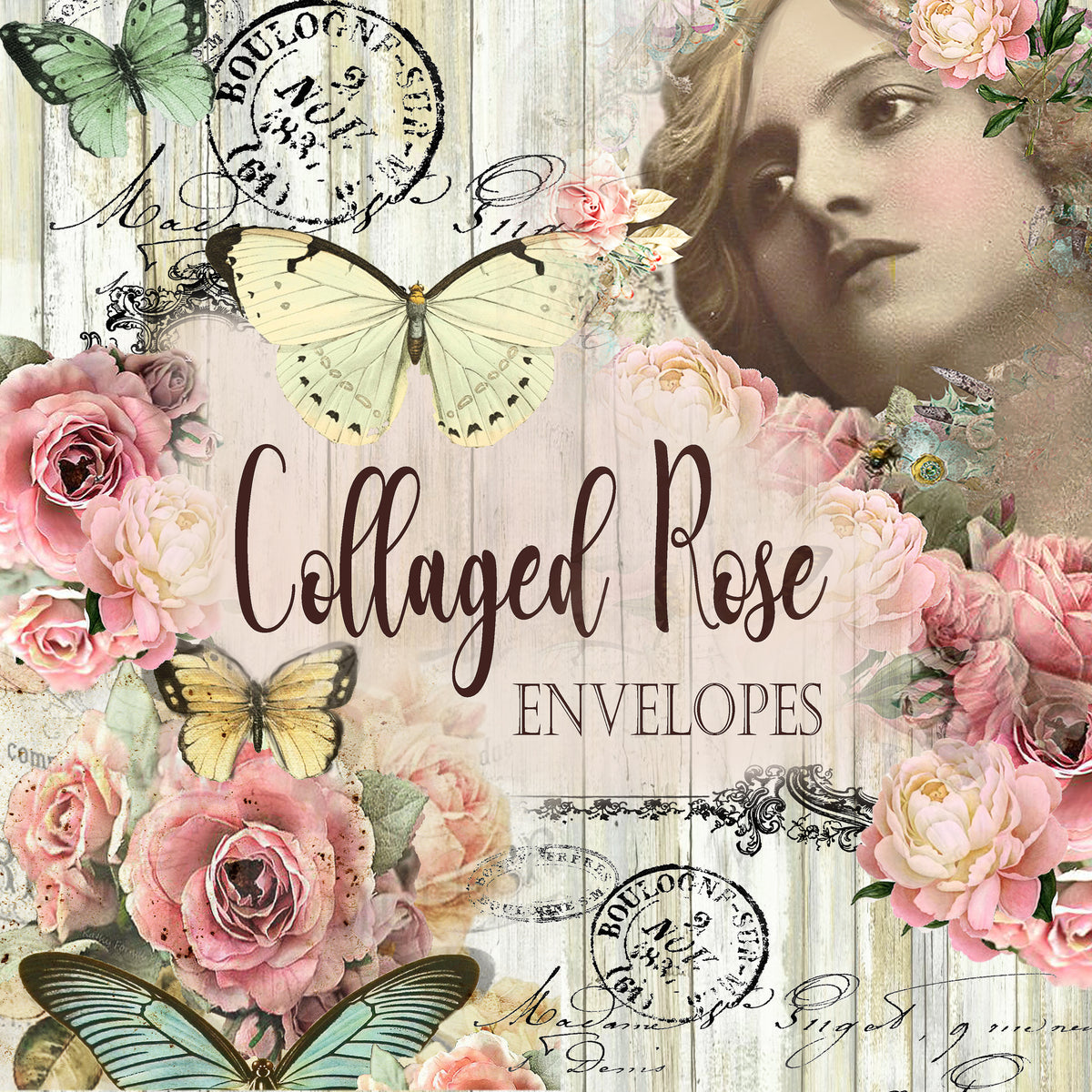 Collaged Rose - Digital Journal Kit - Bundle Pack